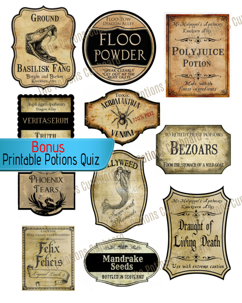 Free Printable Harry Potter Potion Labels Vrogue co