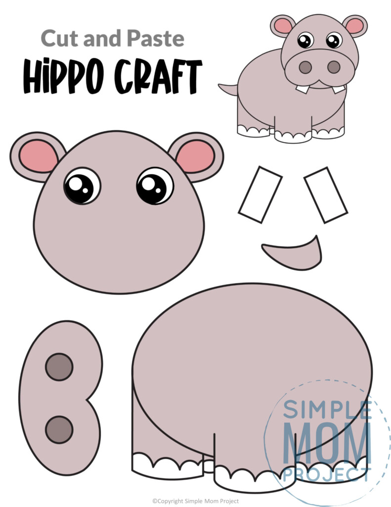 Free Printable Hippo Craft Template Simple Mom Project