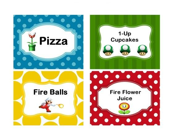 Free Printable Mario Food Labels Printable Templates By Nora
