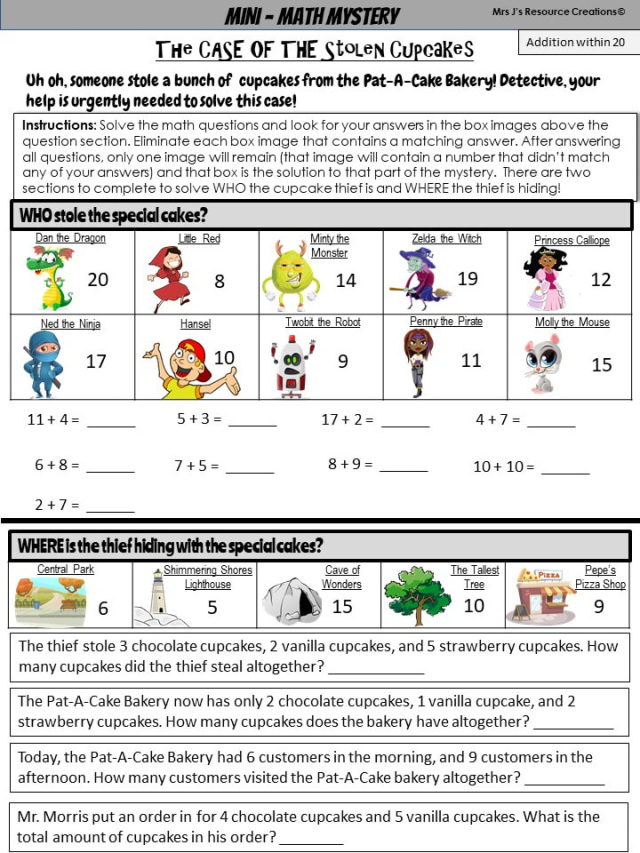 Free Printable Math Mystery Pictures
