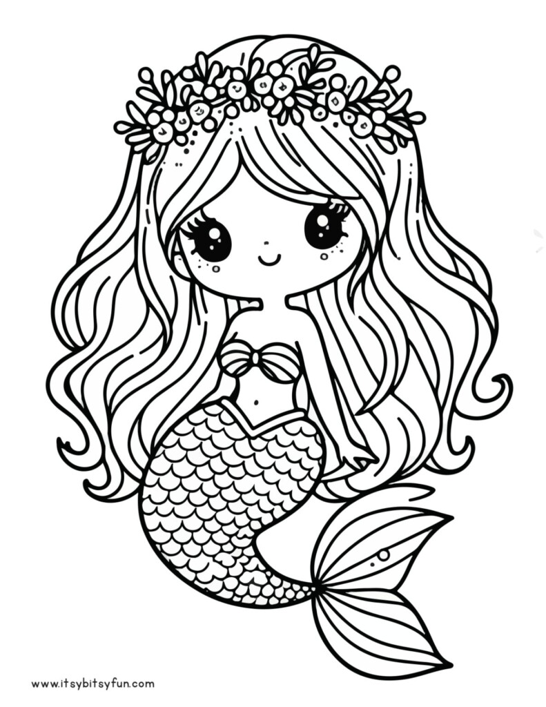 Free Printable Mermaid Coloring Pages For Kids Itsy Bitsy Fun