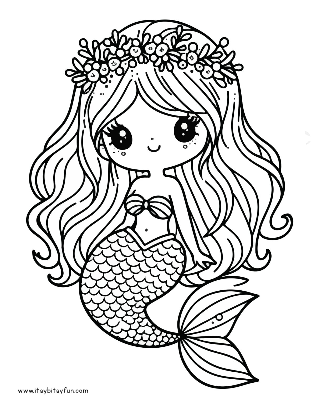 Free Printable Mermaid Coloring Pages For Kids Itsy Bitsy Fun