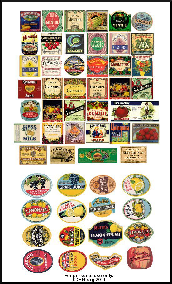 Free Printable Miniature Food Labels