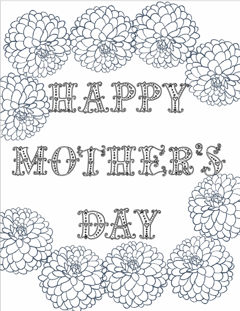 Free Printable Mother 39 s Day Coloring Pages 4 Designs