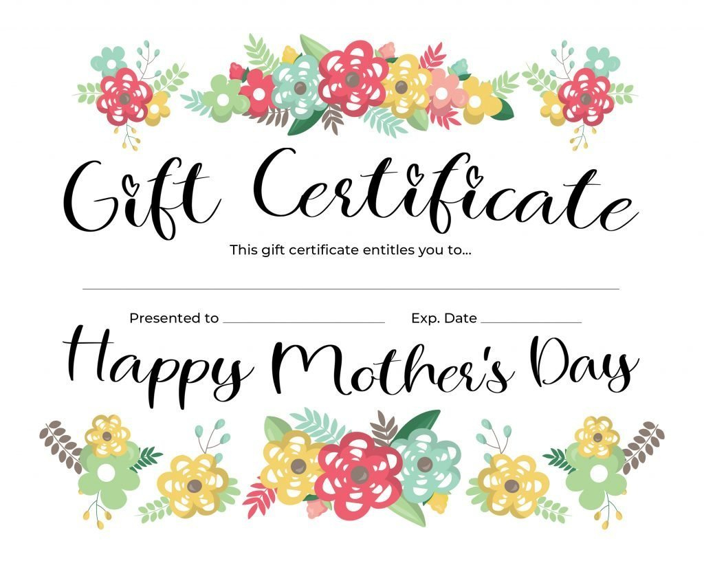 Free Printable Mother 39 s Day Gift Certificate