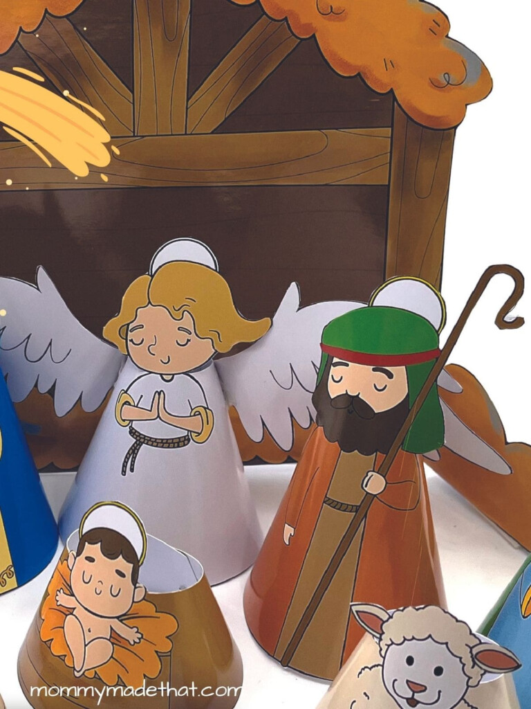 Free Printable Nativity Scene Super Cute 3D Scene 