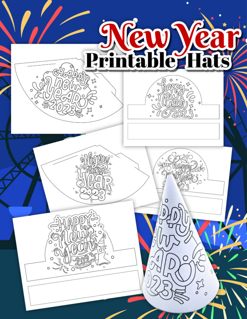 Free Printable New Year 39 s Eve Hats