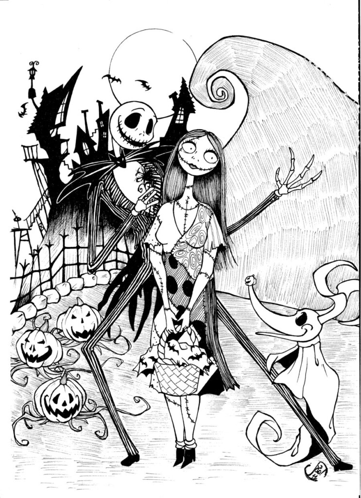 Free Printable Nightmare Before Christmas Coloring Pages Best 