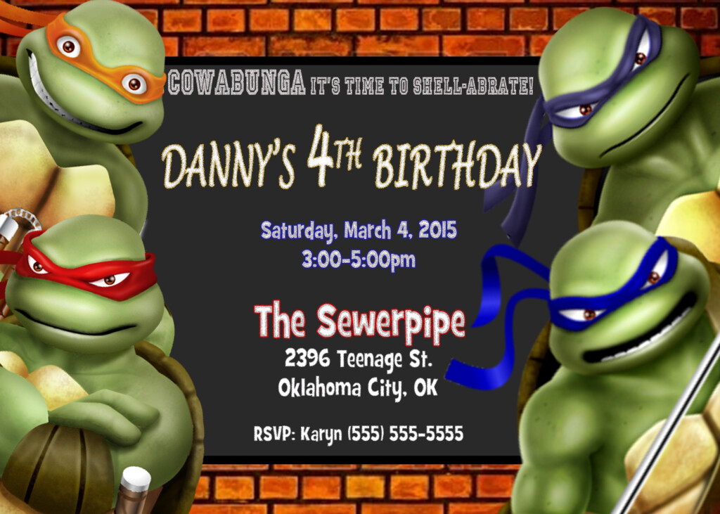Free Printable Ninja Turtle Birthday Invitations Free Printable