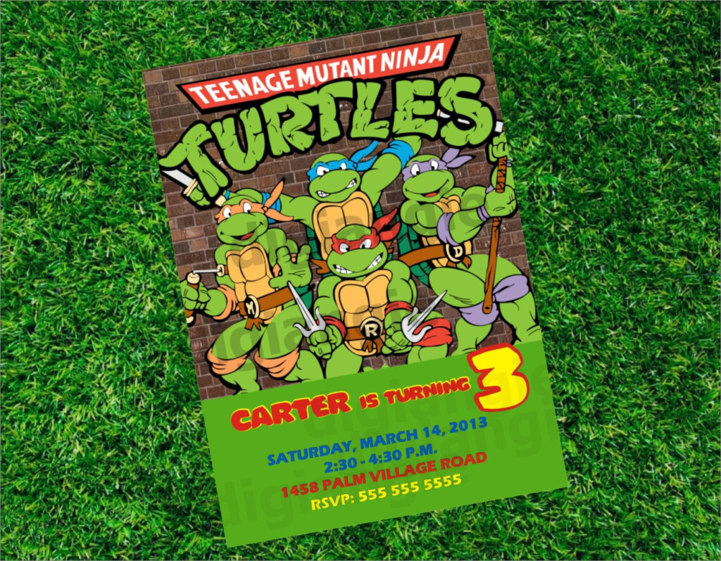 FREE Printable Ninja Turtle Birthday Party Invitations Download 