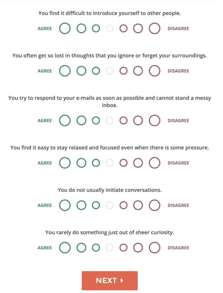 Free Printable Personality Test