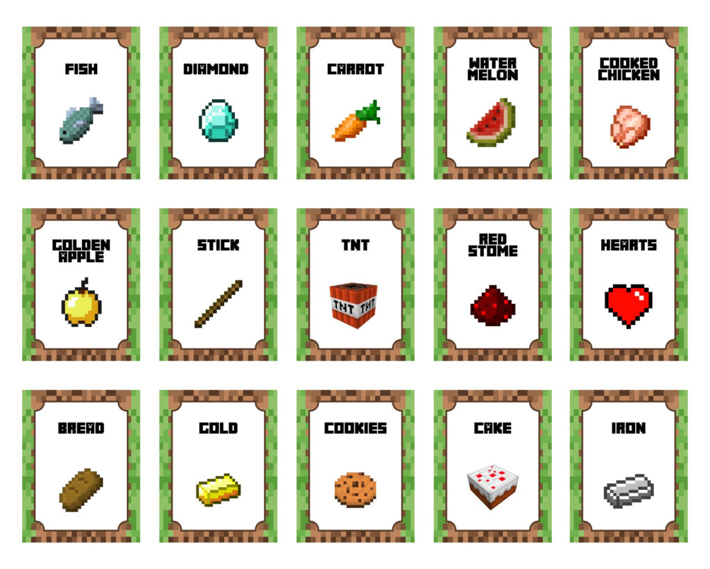 Free Printable Play Food Minecraft Food Labels Web Minecraft Party Food 