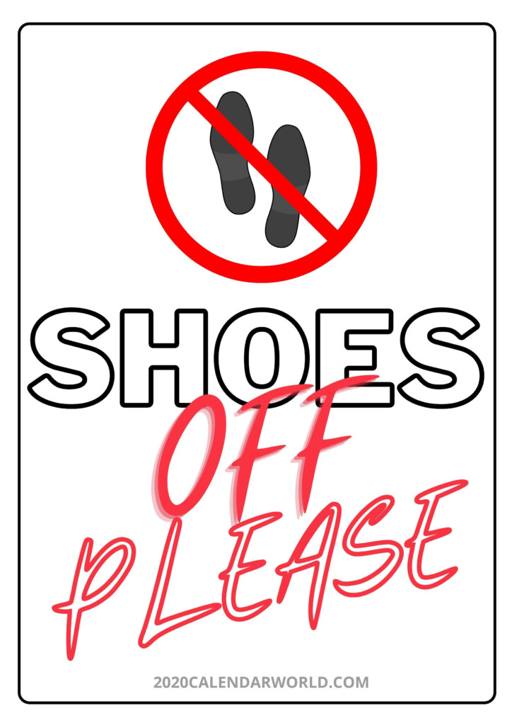 Free Printable Please Remove Your Shoes Sign Printable