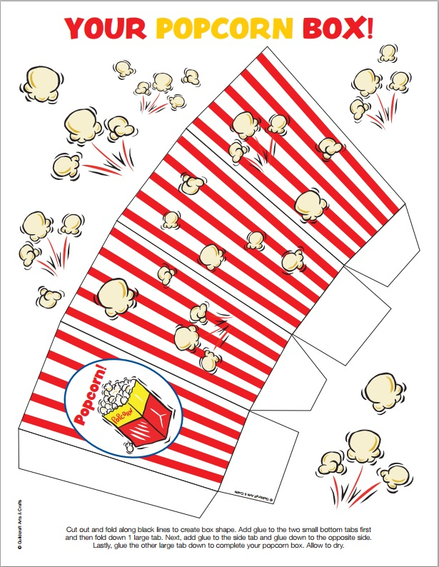 Free Printable Popcorn Box Template Printable Templates