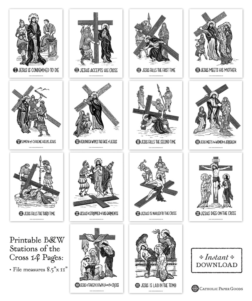 Free Printable Printable Stations Of The Cross Catholic The Five 