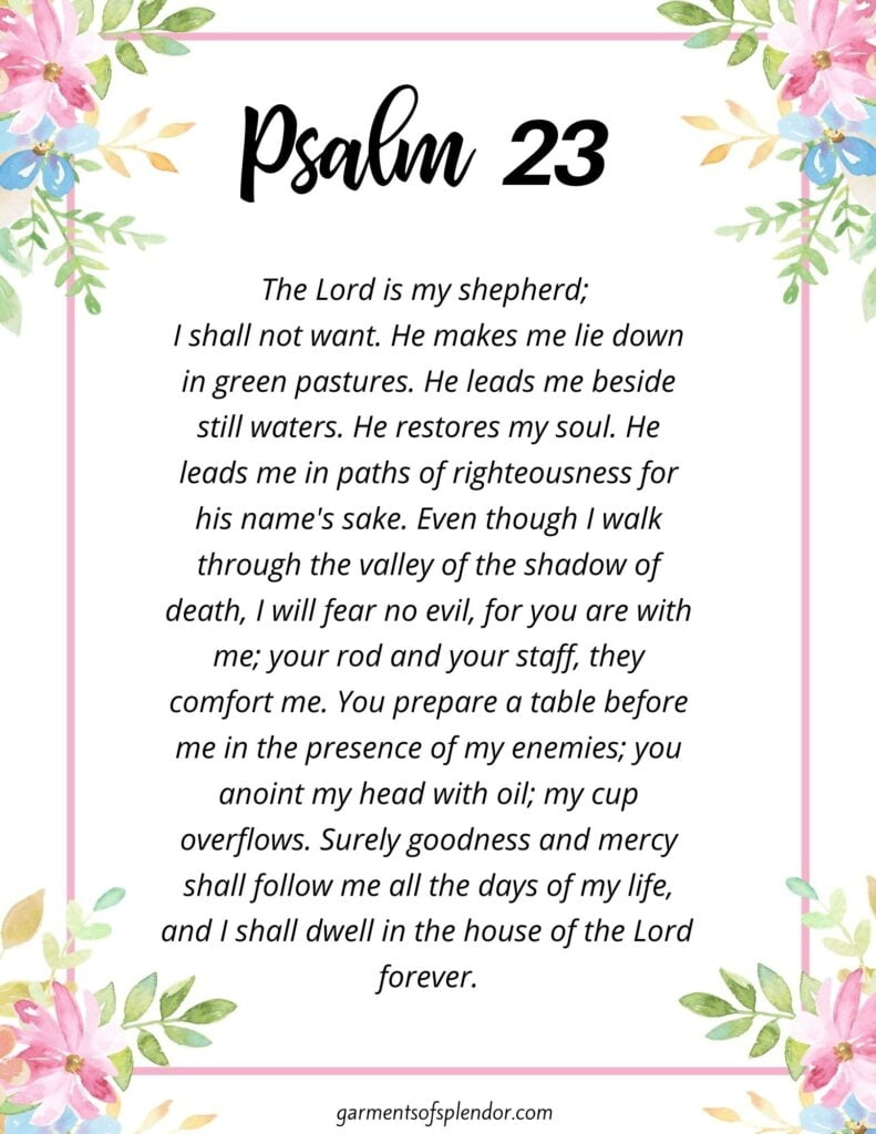 Free Printable Psalm 23 Printable Version Free Printable