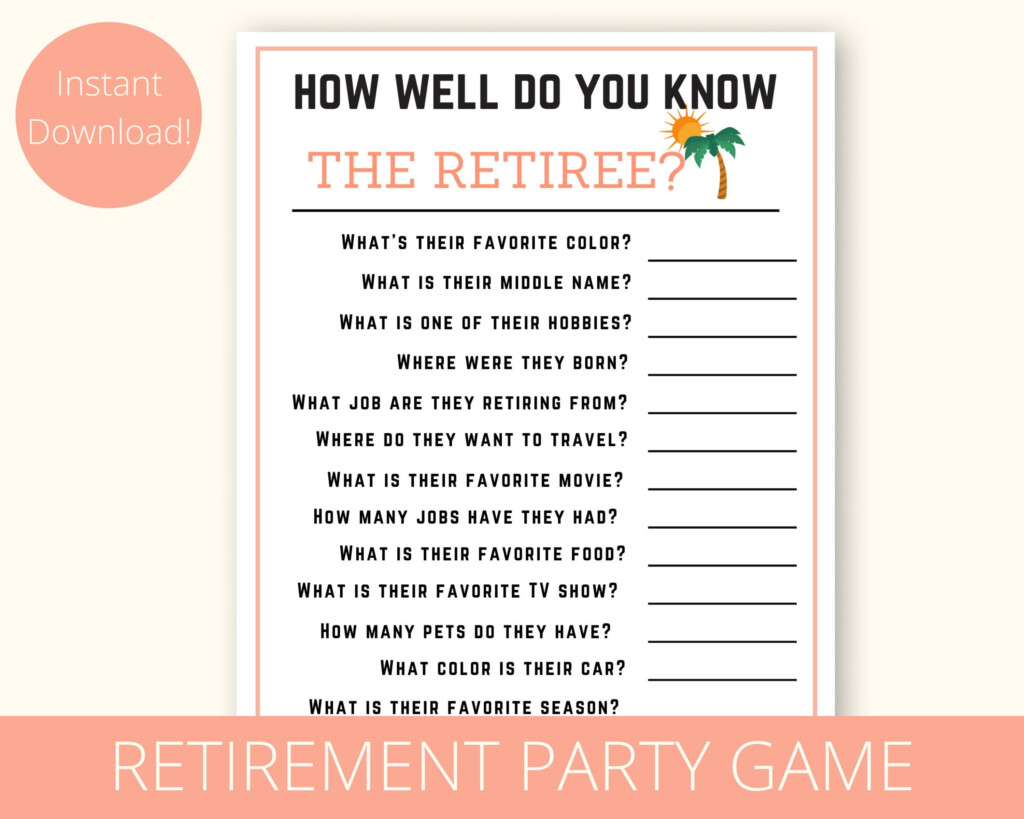 Free Printable Retirement Party Games
