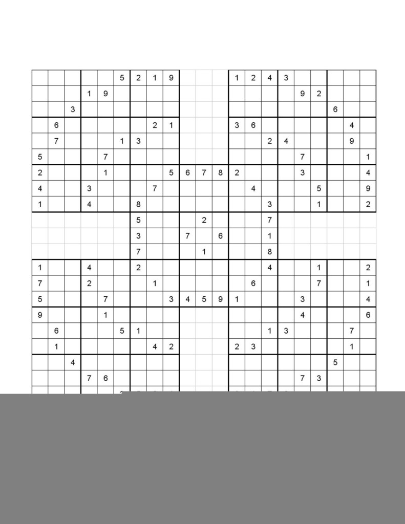 Free Printable Samurai Sudoku Puzzle Textkoti