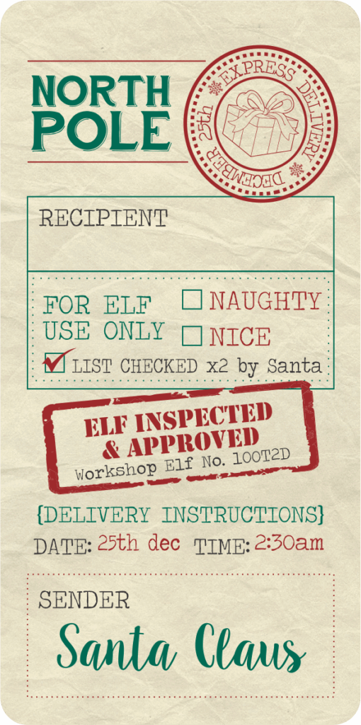 Free Printable Santa Shipping Label Printable Word Searches