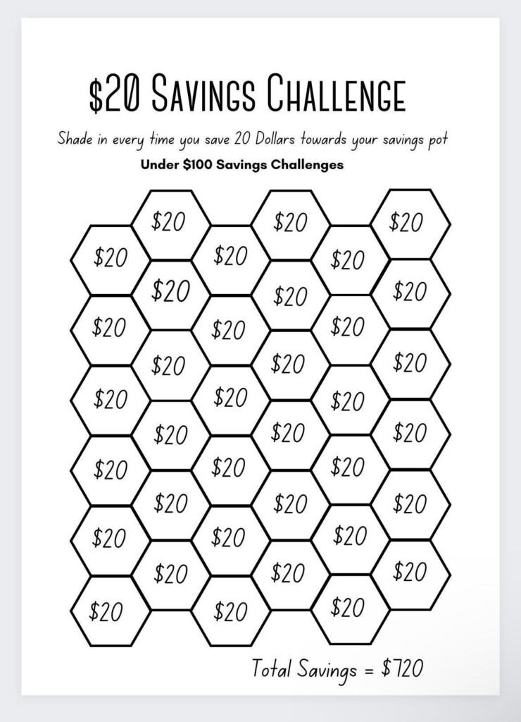 Free Printable Savings Challenge Printable