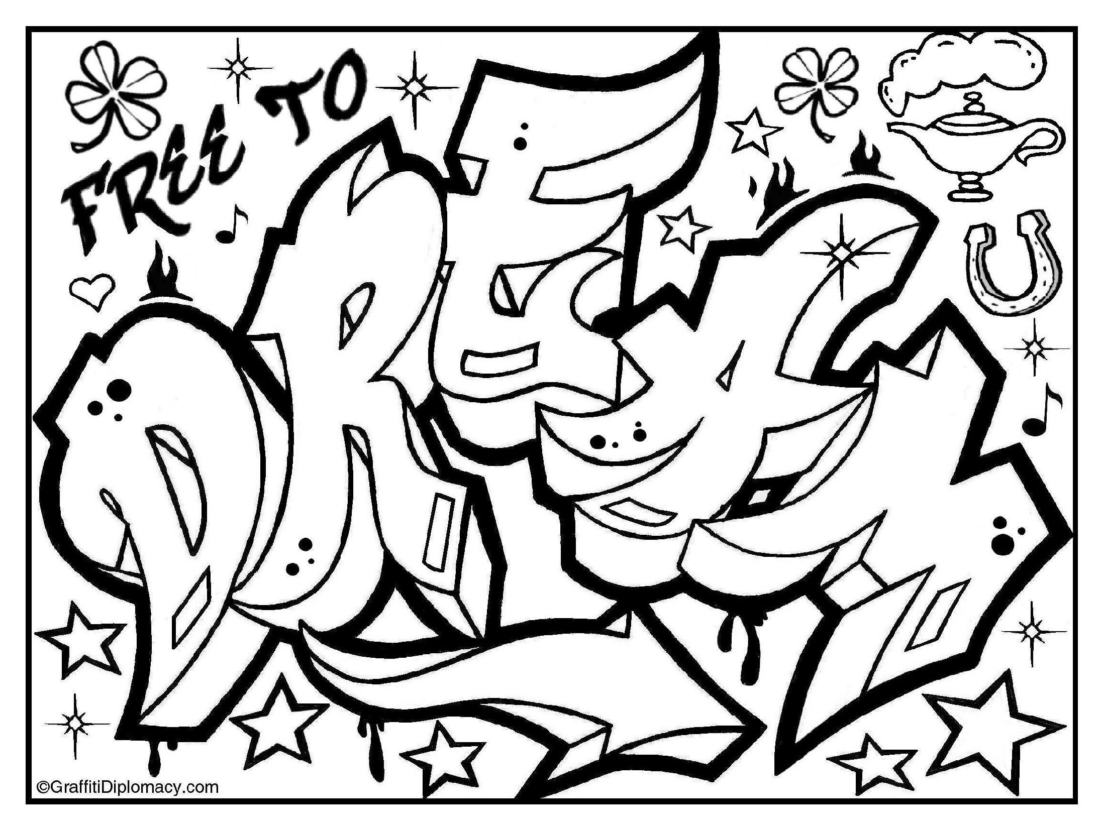 Free Printable Street Art Graffiti Coloring Pages Printable Calendars