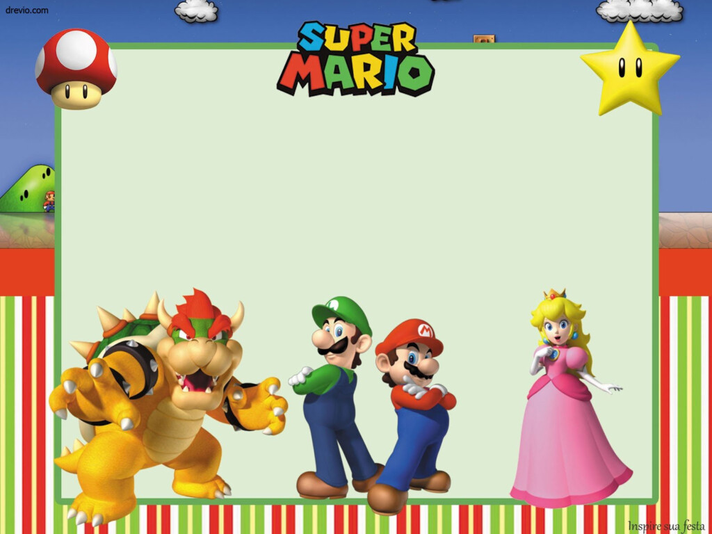 Free Printable Super Mario Bros Invitation Template Download Hundreds 