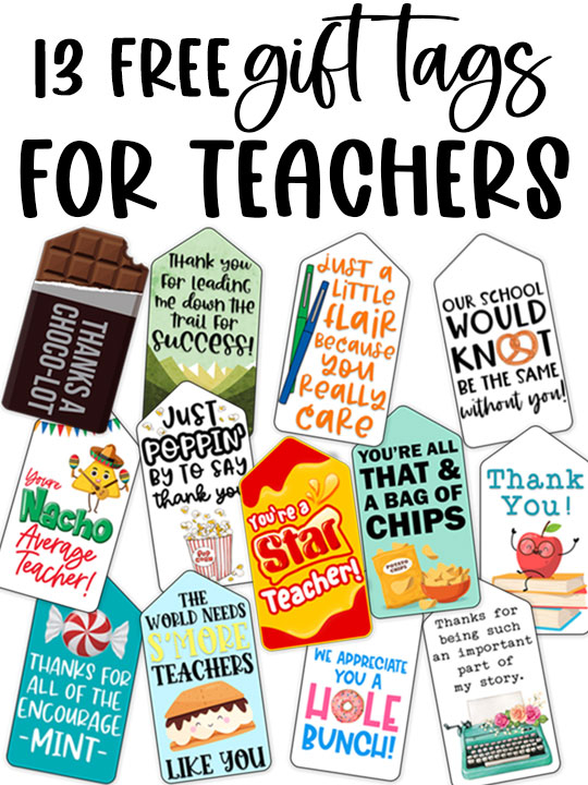 Free Printable Teacher Appreciation Gift Tags