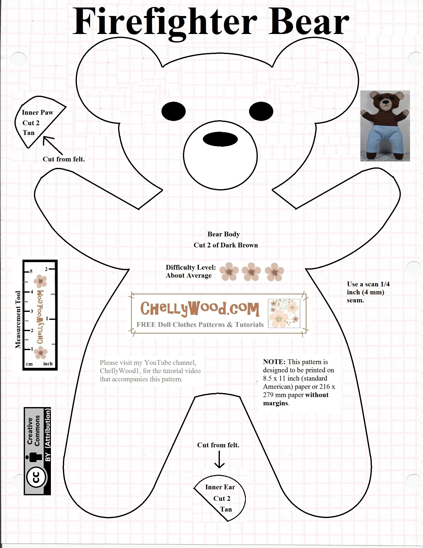 Free Printable Teddy Bear Template