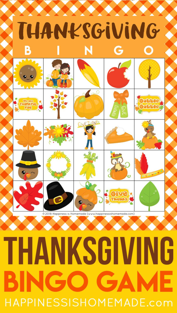 Free Printable Thanksgiving Bingo Cards Happiness Is Homemade