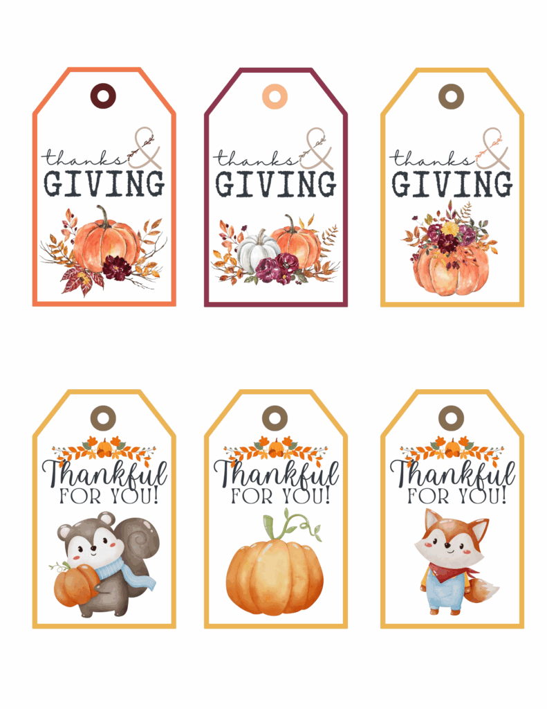 Free Printable Thanksgiving Gift Tags Baking You Happier