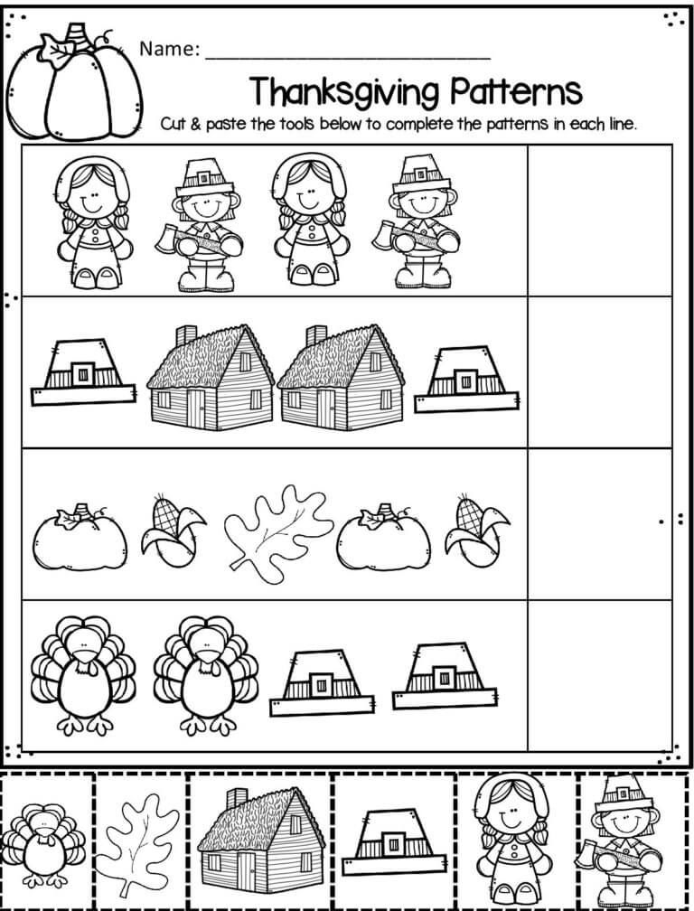  FREE Printable Thanksgiving Worksheets For Preschoolers 