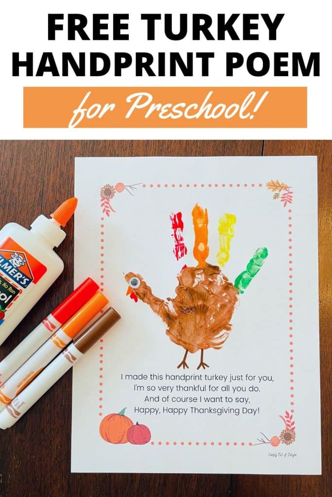 Free Printable Turkey Handprint Poem Printable Simply Full Of Delight