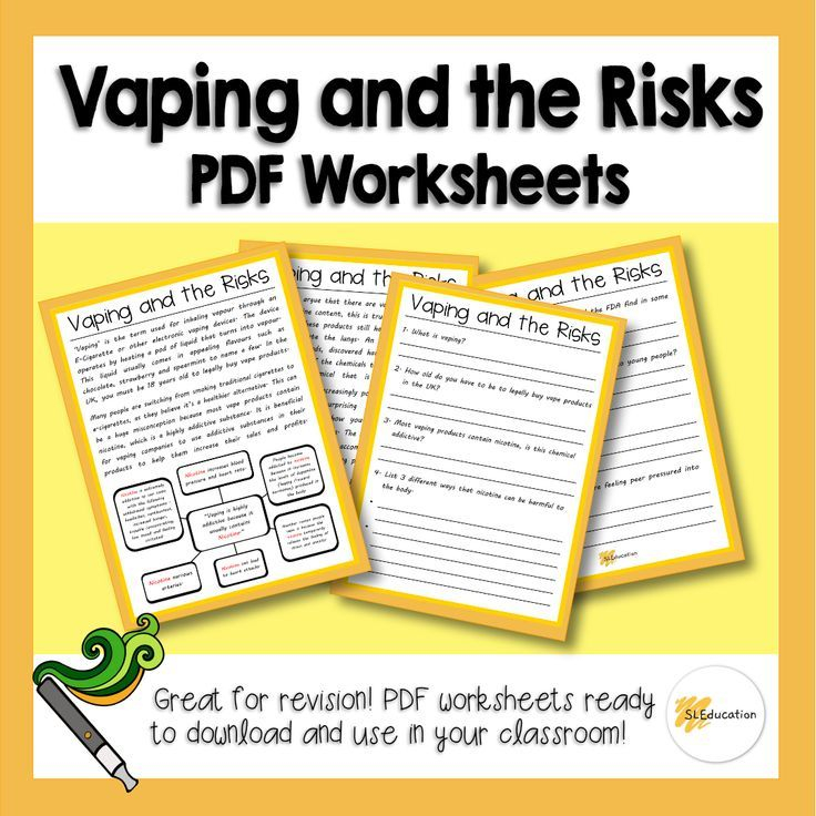 Free Printable Vaping Worksheets