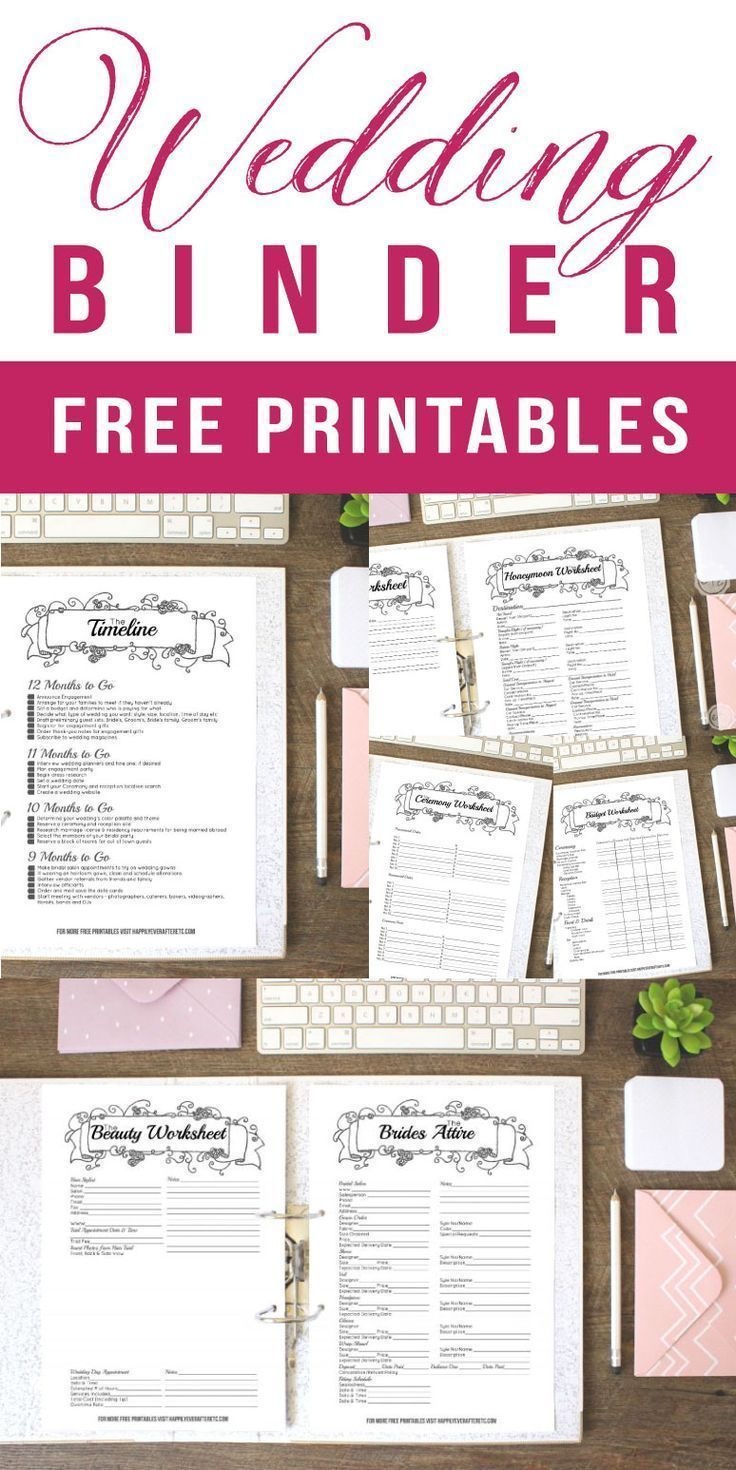 Free Printable Wedding Planner Binder