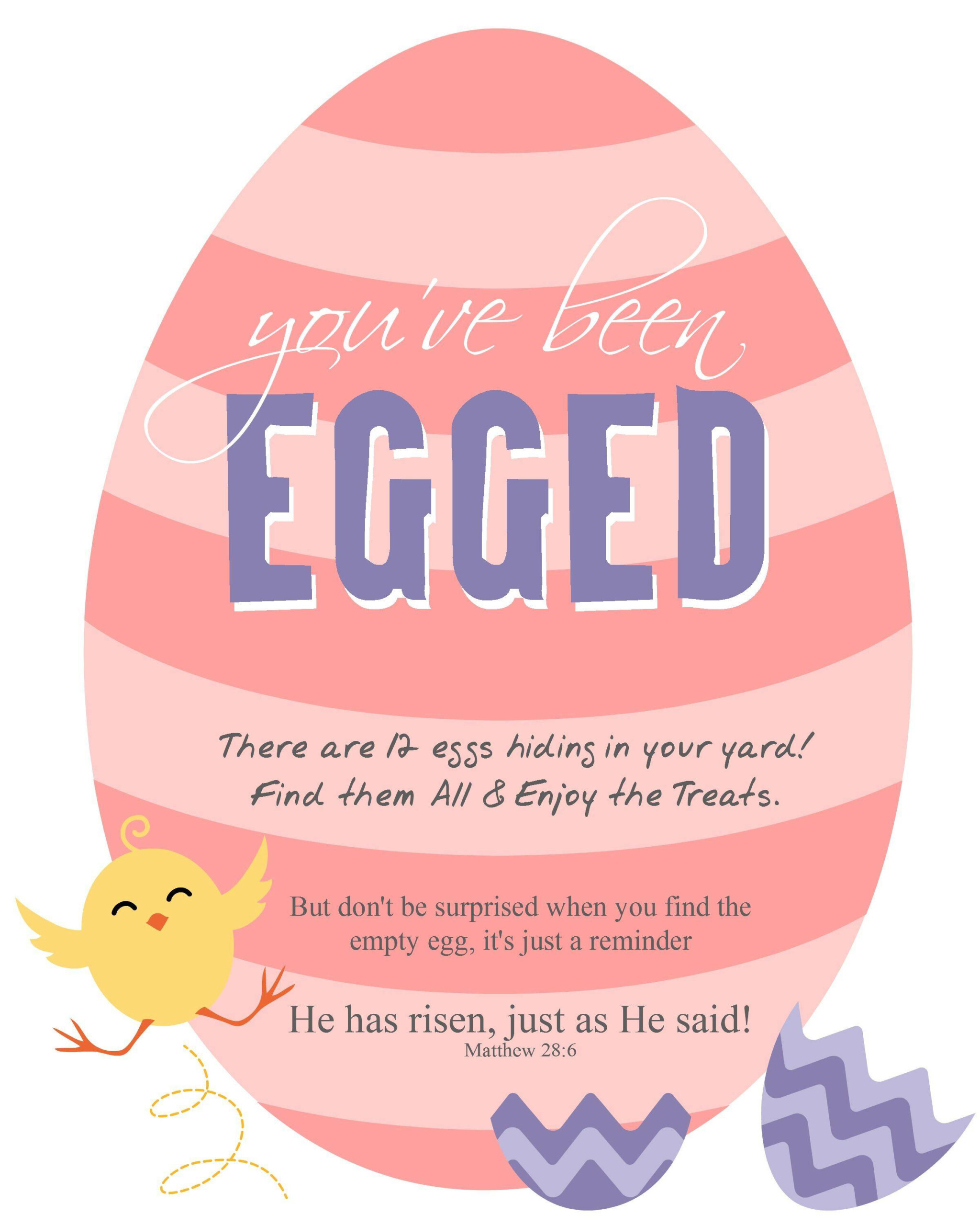 FREE Printable You 39 ve Been Egged Sign Instructions