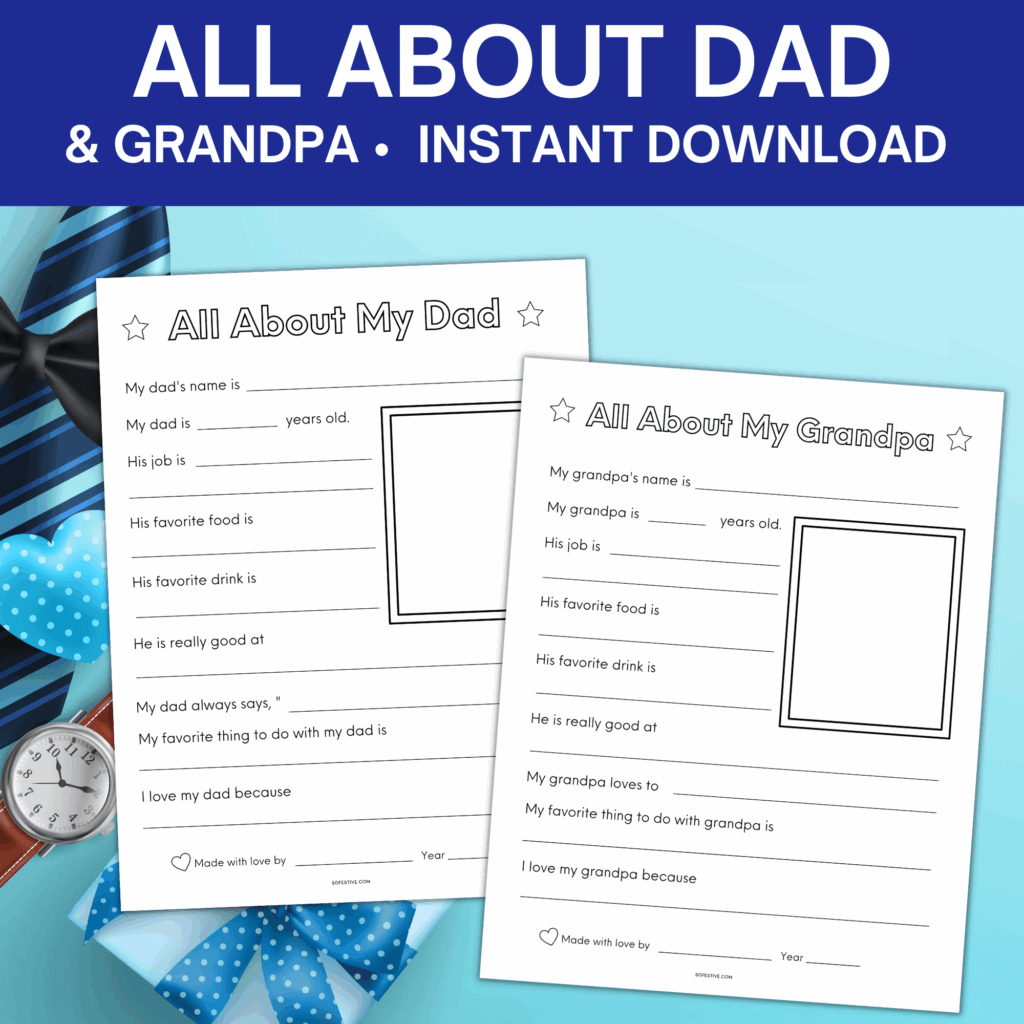 Free quot All About Dad quot Printable 2025 So Festive 