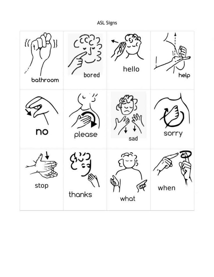 Free Sign Language Printables
