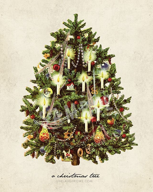 Free Vintage Christmas Tree Printables