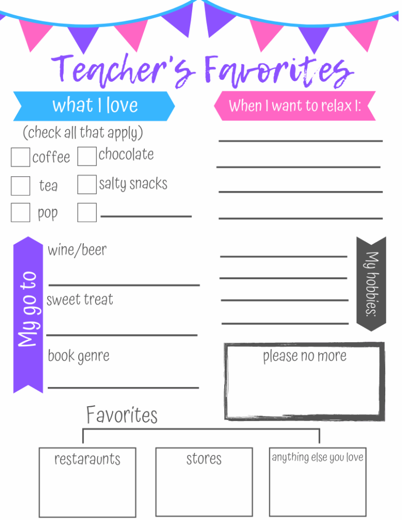 Get To Know Your Teacher Free Printable