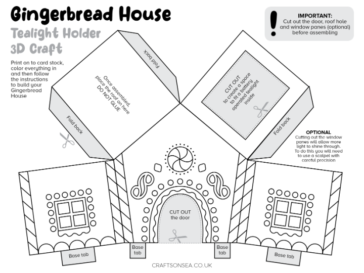 Gingerbread House Craft Free Printable Printable Free Templates
