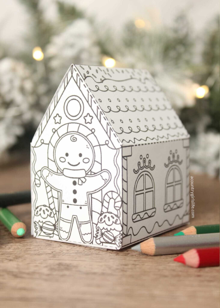 Gingerbread House To Color Free 3d Printable Artofit