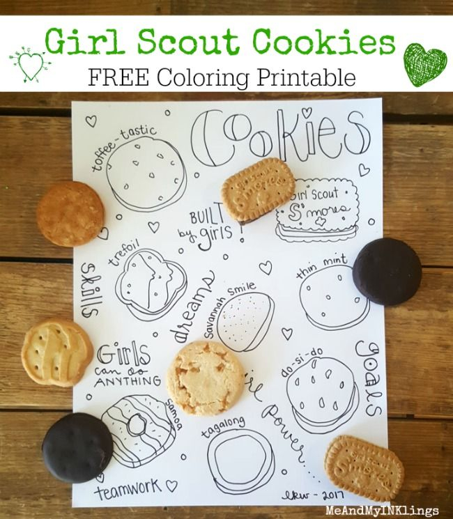 Girl Scout Cookies Doodle Coloring Printable Girl Scout Cookies Booth 