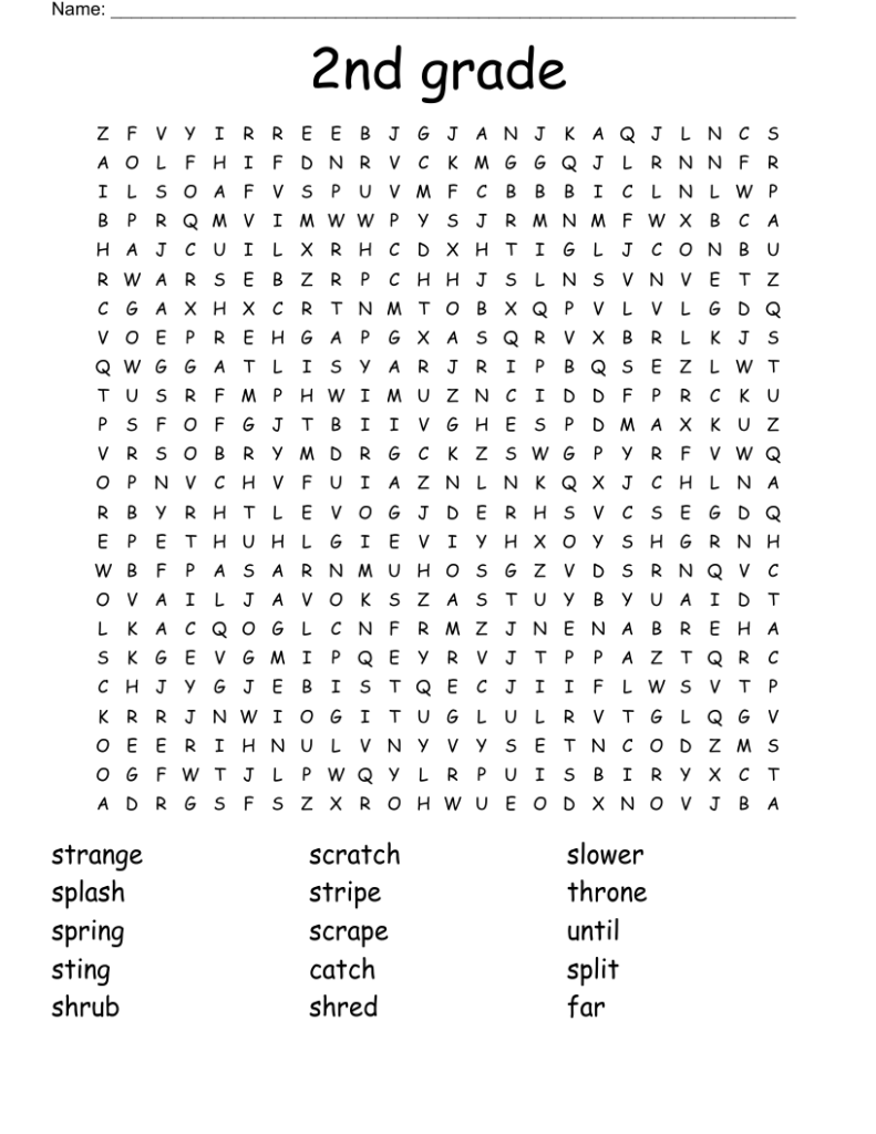Grade 2 Word Search Printable Word Search Maker