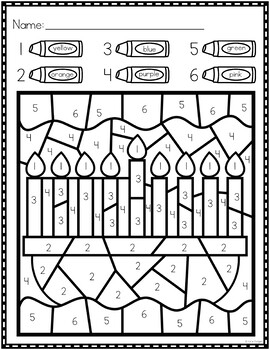 Hanukkah Color By Number Free Printable Prntbl 