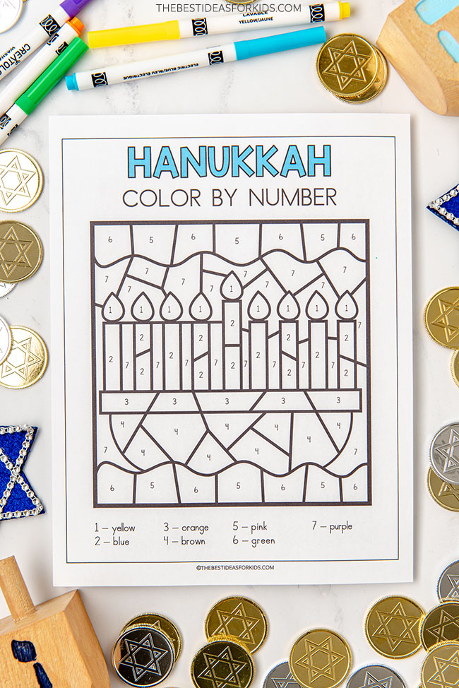 Hanukkah Color By Number Free Printables The Best Ideas For Kids