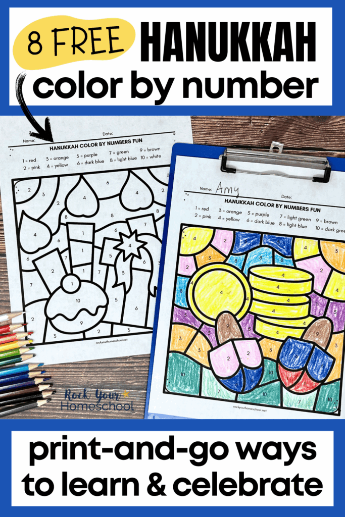 Hanukkah Color By Number Printable Pages 8 Free 