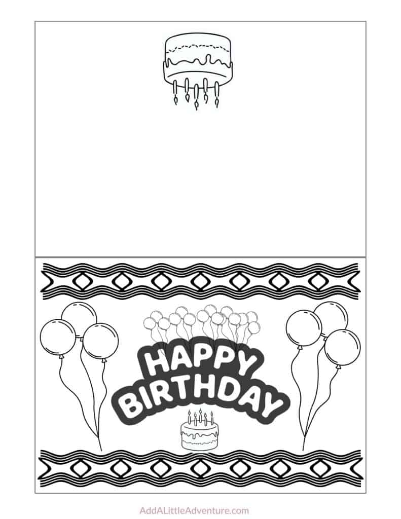 Happy Birthday Cards To Print And Color