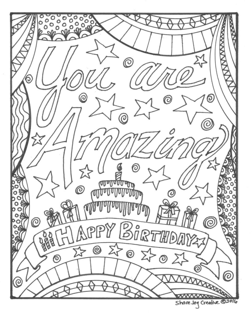 Happy Birthday Printable Coloring Pages