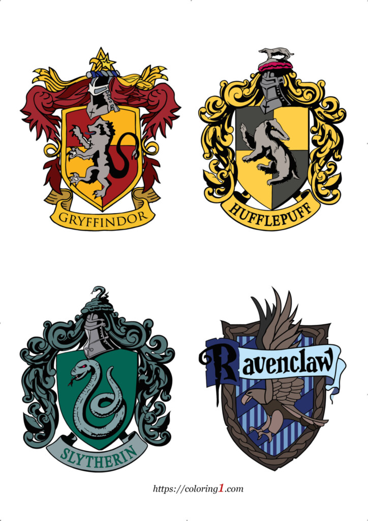 Harry Potter House Crests Coloring Pages 2 Free Coloring Sheets 2021 
