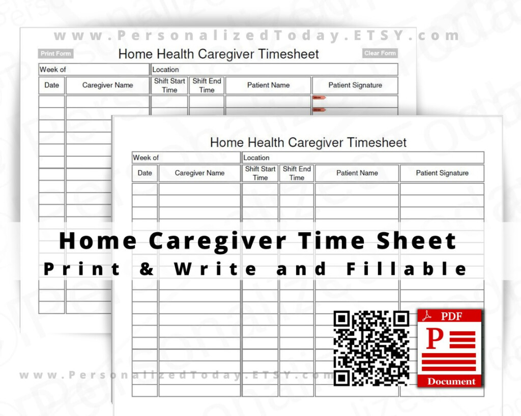 Home Health Care Timesheet Template
